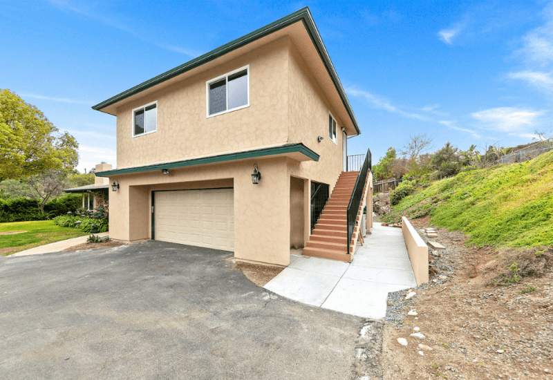 Two story garage conversion ADU with exterior staircase in Los Angeles – Best ADU LA